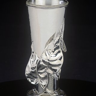 Taro Leaves and Dragonfly Bud Vase art for sale