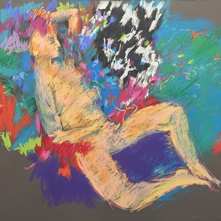 Yellow Nude Reclining art for sale