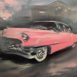 Pink Cadillac (Elvis at Graceland) art for sale