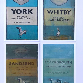 Harland Miller, The Bad Weather Pictures - complete set of 4 mini prints