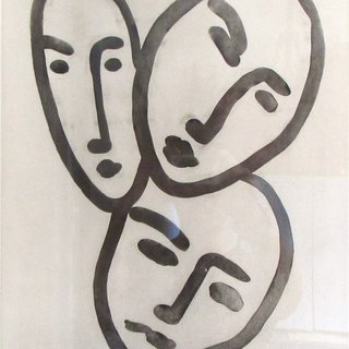 Trois Tête: One plate art for sale