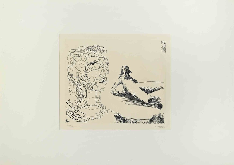 view:69972 - Henry Moore, Head of Girl and Reclyning Figure - 