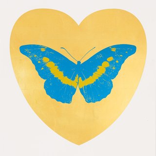 Damien Hirst, I Love You - gold leaf, turquoise, oriental gold