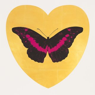 I Love You - gold leaf, black, fuchsia art for sale