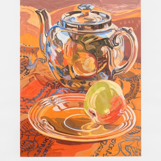 Teapot and Apple art for sale