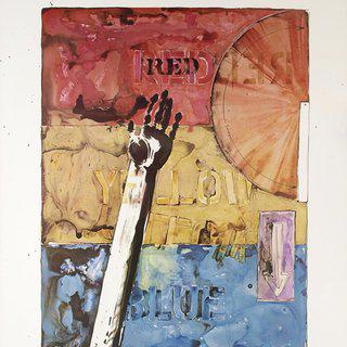 Jasper Johns, American Center Poster (Signed by Jasper Johns and John Cage)