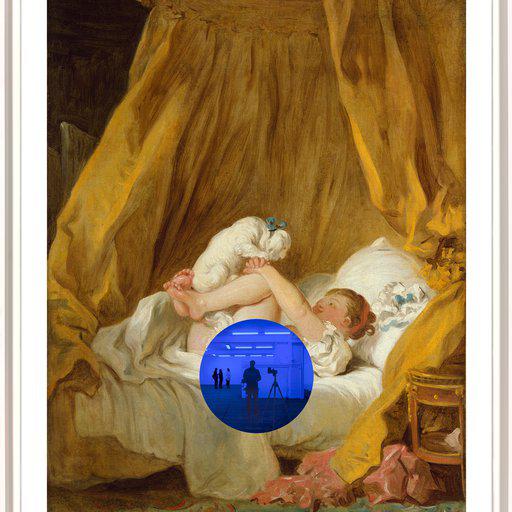 Gazing Ball (Fragonard Girl with Dog)