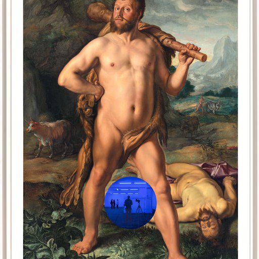 Gazing Ball (Goltzius Hercules and Cacus)