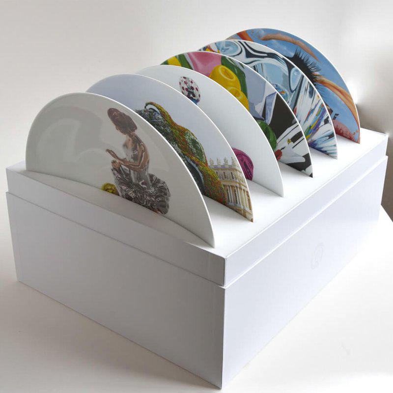 Set of 6 Assorted Coupe Plates