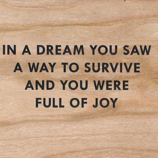 In a Dream You Saw a Way to Survive and You Were Full of Joy