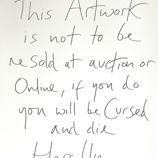 Jeremy Deller, This artwork is not to be resold at auction or online, if you do you will be cursed and die horribly.