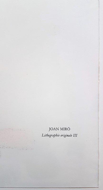 view:45447 - Joan Miró, Lithographie Originale III - 