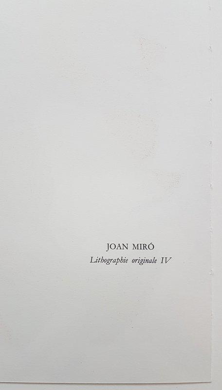 view:45451 - Joan Miró, Lithographie Originale IV - 