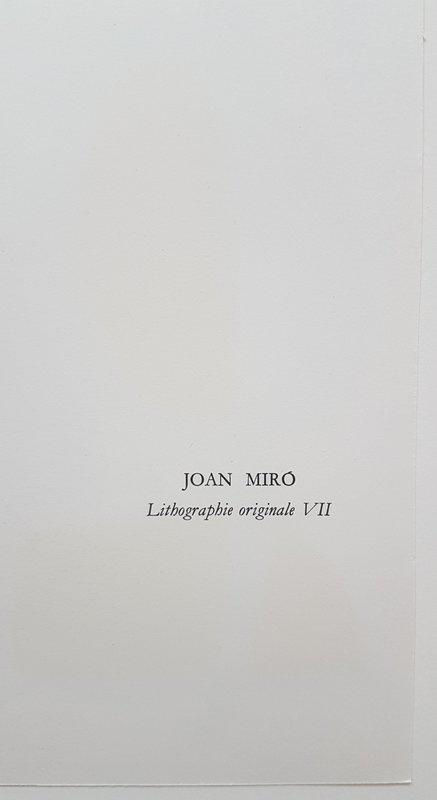 view:45406 - Joan Miró, Lithographie Originale VII - 