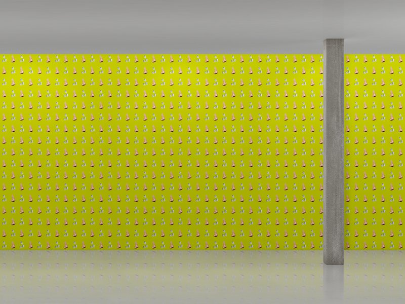 view:3328 - John Baldessari, (Nose/Popcorn - Yellow/Green) Wallpaper - 