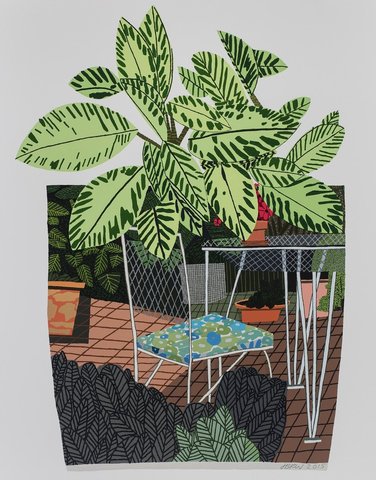 Jonas Wood - Landscape Pot with Flower Chair (poster)