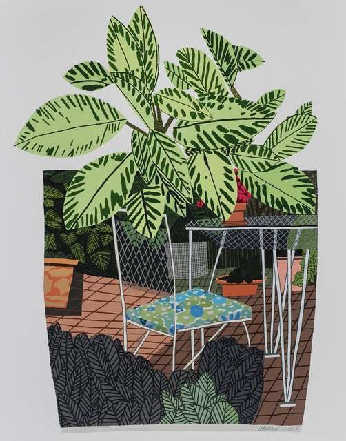 Jonas Wood, Landscape Pot with Flower Chair (poster)