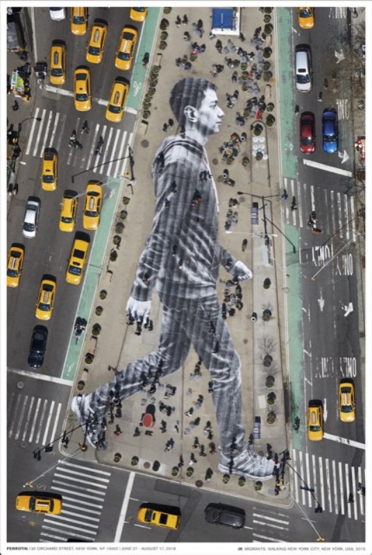 by jr - Migrants Walking New York City, New York USA 2015 Poster