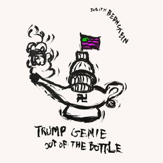 Judith Bernstein, Trump Genie – Green & Purple Flag