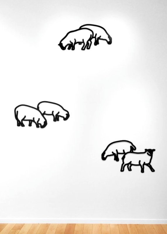 view:9053 - Julian Opie, Sheep 2, from Nature 1 Series - Cutout - 