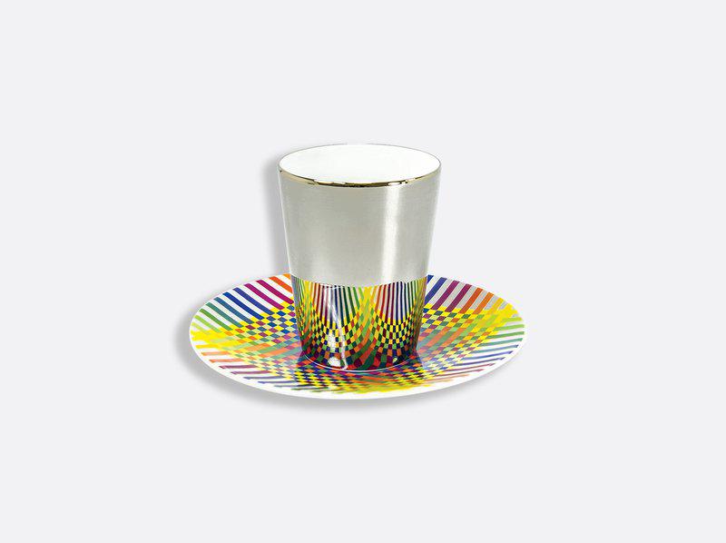 view:59393 - Julio Le Parc, Surface Colorée B29, Platinum espresso cups and saucers (Set of 2) - 