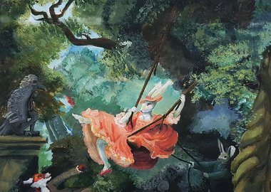 work by Kaitlyn Carlile - Anthropomorphic Swing with lustful Fox #:53529