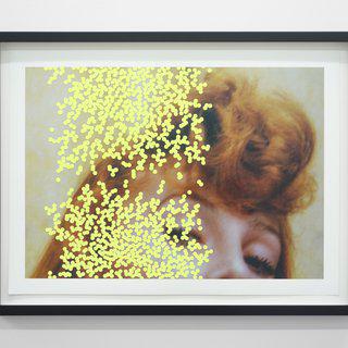 Redhead with Yellow Dots art for sale