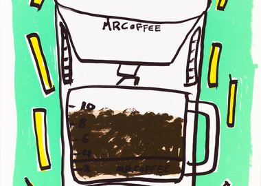 work by Katherine Bernhardt - Mr. Coffee with Fries #:16425