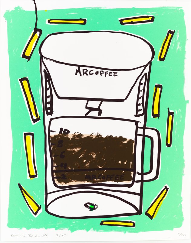 Mr. Coffee with Fries, 2015, by Katherine Bernhardt