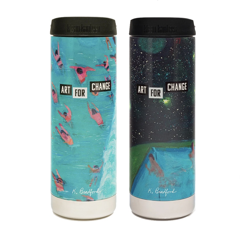 view:88152 - Katherine Bradford, ART FOR CHANGE x Katherine Bradford – Set of Two 16oz Reusable Bradford Bottles - 