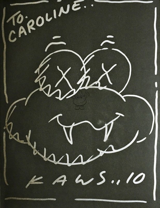 KAWS - Unique hand signed and inscribed original drawing, 2010