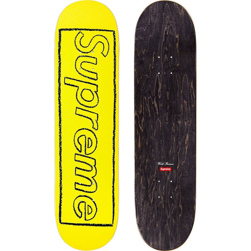 view:63299 - KAWS, Supreme Chalk Skateboard Deck - Yellow - 