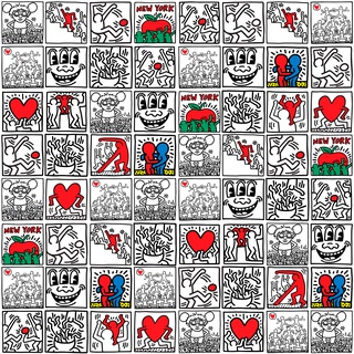 Keith Haring, Comic Strip Wallpaper (Small White)