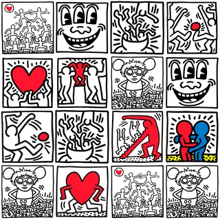 Keith Haring, Comic Strip Wallpaper (Medium White)