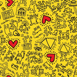 Keith Haring, Heart Magnet (Sunflower Yellow)