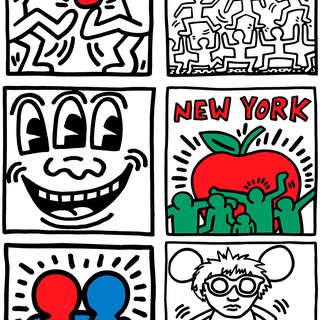 Keith Haring, Comic Strip Wallpaper (Large White)