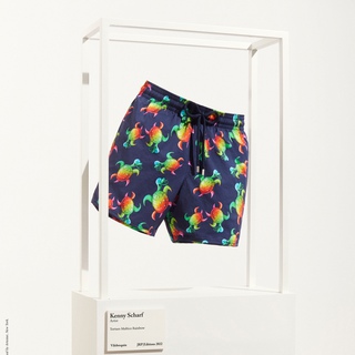 Vilebrequin x Kenny Scharf - Men Stretch Swim Trunks Tortues Rainbow Multicolor art for sale