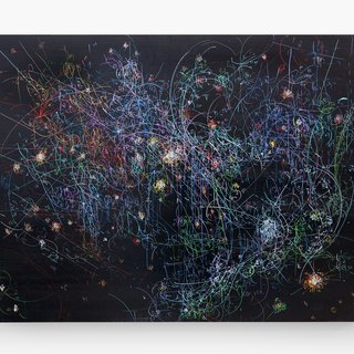 Blow Up 284 - The Long Goodbye - subatomic decay patterns with the Orion Nebula art for sale