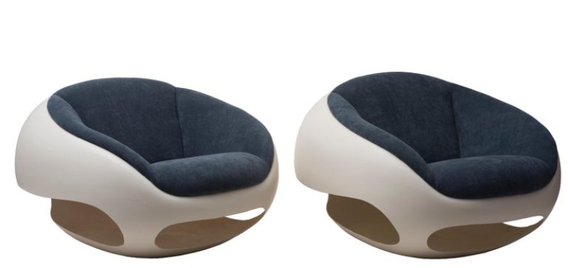 Mario Sabot Pair Of Fiberglass Lounge Chairs For Sale