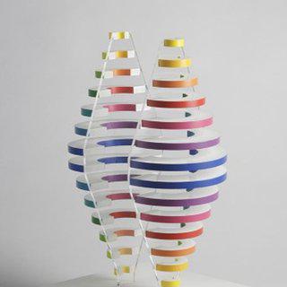 2 Demi cones avec anneaux de couleurs, art for sale