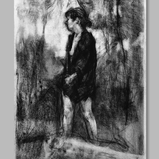Matthew McConville, Untitled Drawing (Nude Girl in Shirt)