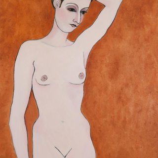 Maxine Smith, Nude with  turtoise shell background