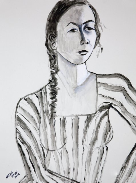 Maxine Smith - Girl in striped blouse, Work on Paper