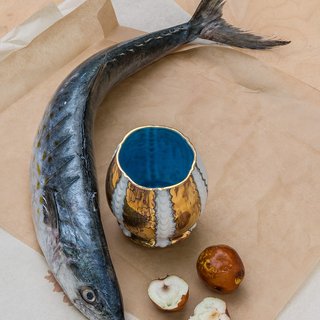 Melanie Sherman, Memento Mori – Cup with Fish, Fruit