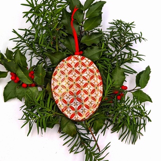 Melanie Sherman, Ornament - Red, Turquoise & Gold Pattern (Medium)