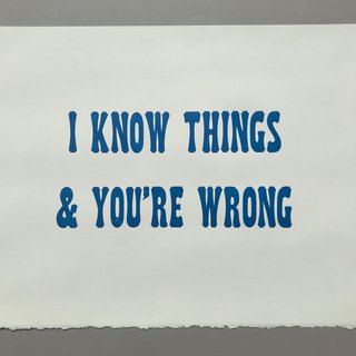 Michelle Vaughan, I KNOW THINGS AND YOU'RE WRONG [cerulean blue]