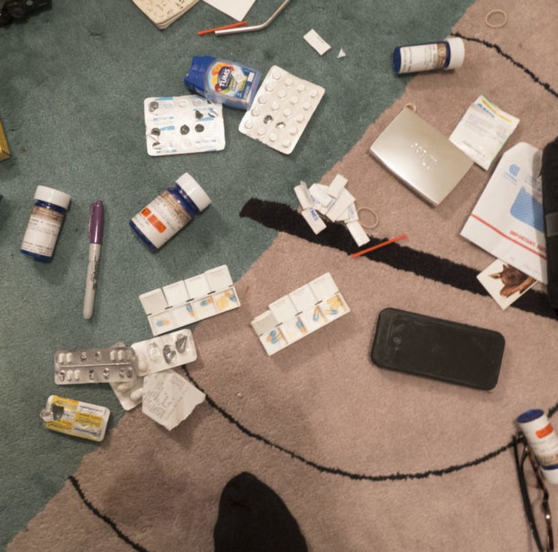 Aperture Drugs on the Rug, New York City, USA, 2016, by Nan Goldin