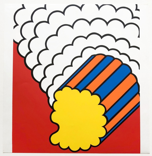 Nicholas Krushenick - White Smoke Red Sky, Print