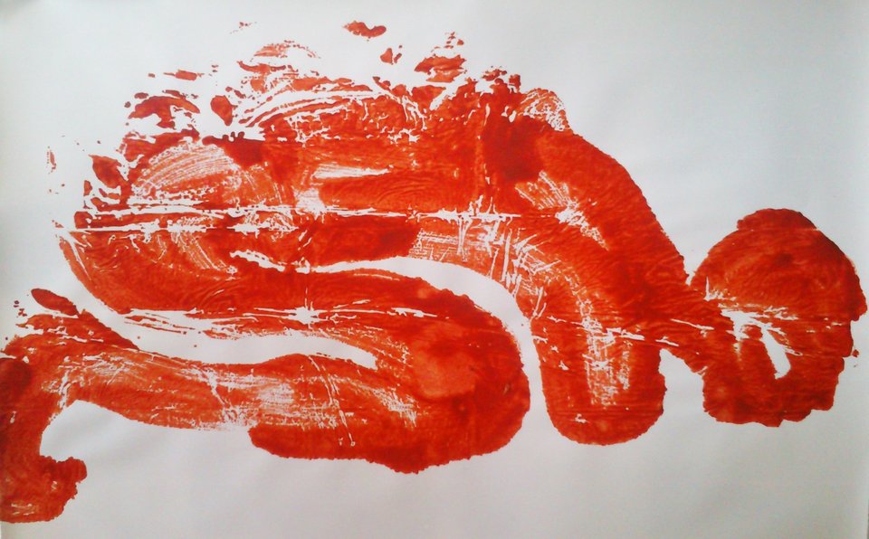 Nina Urlichs - the red  montain, la montagne rouge, Work on Paper