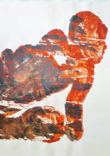 Nina Urlichs - looking into the sunset (regard rouge), Work on Paper
